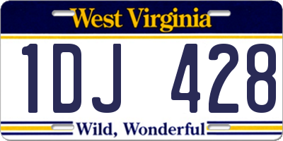 WV license plate 1DJ428