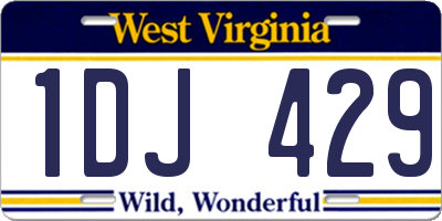 WV license plate 1DJ429