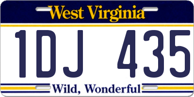 WV license plate 1DJ435
