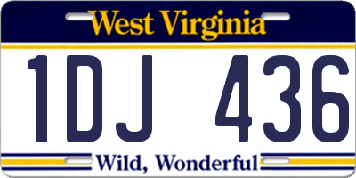 WV license plate 1DJ436