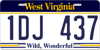 WV license plate 1DJ437