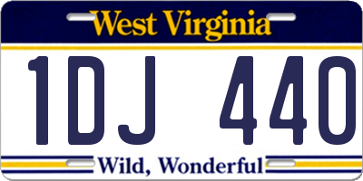 WV license plate 1DJ440