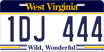 WV license plate 1DJ444