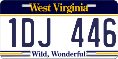 WV license plate 1DJ446