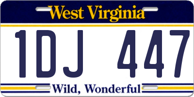WV license plate 1DJ447