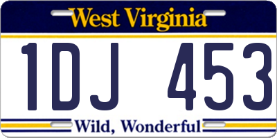 WV license plate 1DJ453