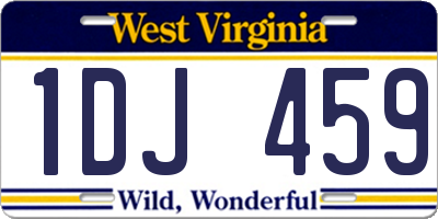 WV license plate 1DJ459
