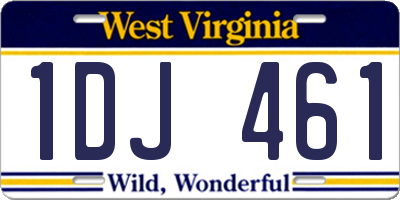 WV license plate 1DJ461