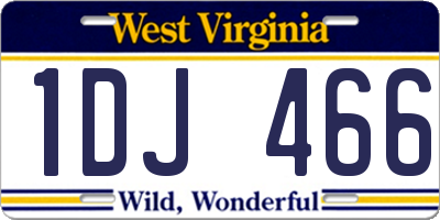 WV license plate 1DJ466