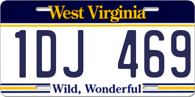WV license plate 1DJ469