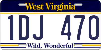 WV license plate 1DJ470