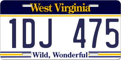 WV license plate 1DJ475
