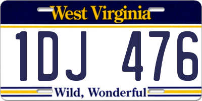 WV license plate 1DJ476