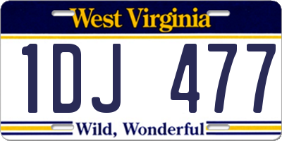 WV license plate 1DJ477