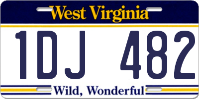 WV license plate 1DJ482