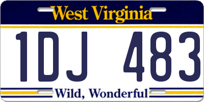 WV license plate 1DJ483