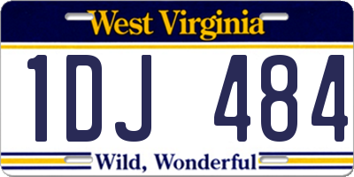 WV license plate 1DJ484