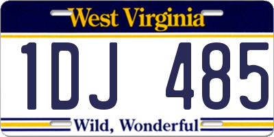 WV license plate 1DJ485