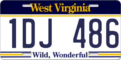 WV license plate 1DJ486
