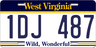 WV license plate 1DJ487