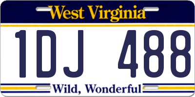 WV license plate 1DJ488