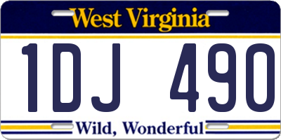 WV license plate 1DJ490
