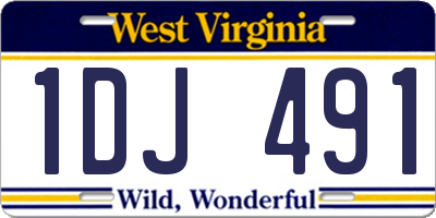 WV license plate 1DJ491