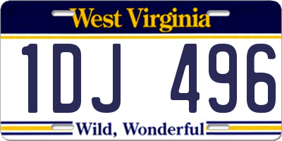 WV license plate 1DJ496