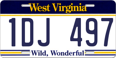 WV license plate 1DJ497