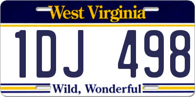 WV license plate 1DJ498