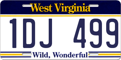 WV license plate 1DJ499