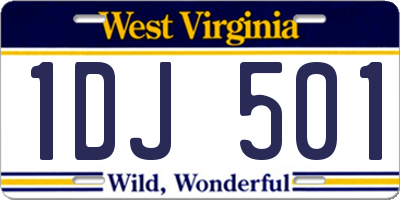WV license plate 1DJ501