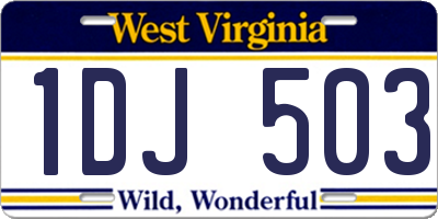 WV license plate 1DJ503
