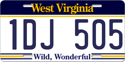 WV license plate 1DJ505