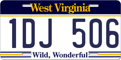 WV license plate 1DJ506