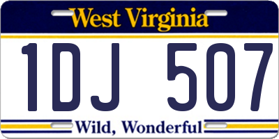 WV license plate 1DJ507