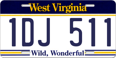 WV license plate 1DJ511