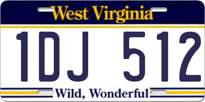 WV license plate 1DJ512