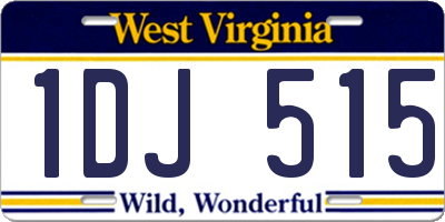 WV license plate 1DJ515