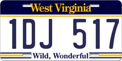 WV license plate 1DJ517