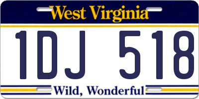 WV license plate 1DJ518