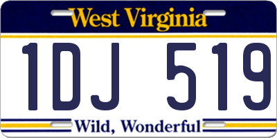WV license plate 1DJ519