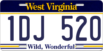 WV license plate 1DJ520