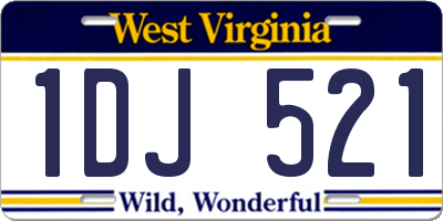 WV license plate 1DJ521