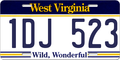 WV license plate 1DJ523