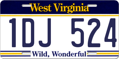 WV license plate 1DJ524