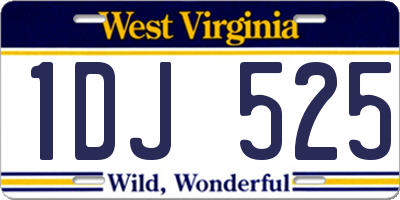 WV license plate 1DJ525