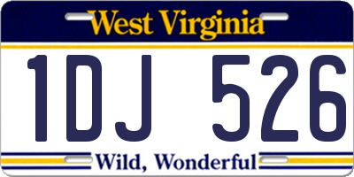 WV license plate 1DJ526