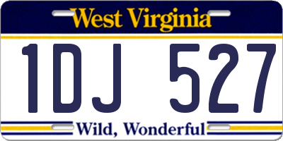 WV license plate 1DJ527