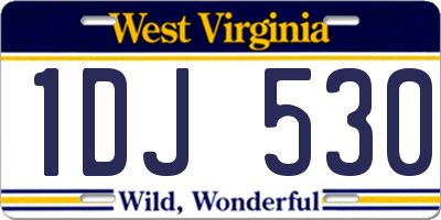 WV license plate 1DJ530